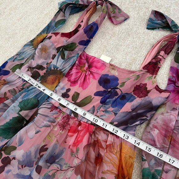 NWT Francesca’s Audrey Parks Floral Mini Dress S With Bow Tie Straps - Picture 6 of 10